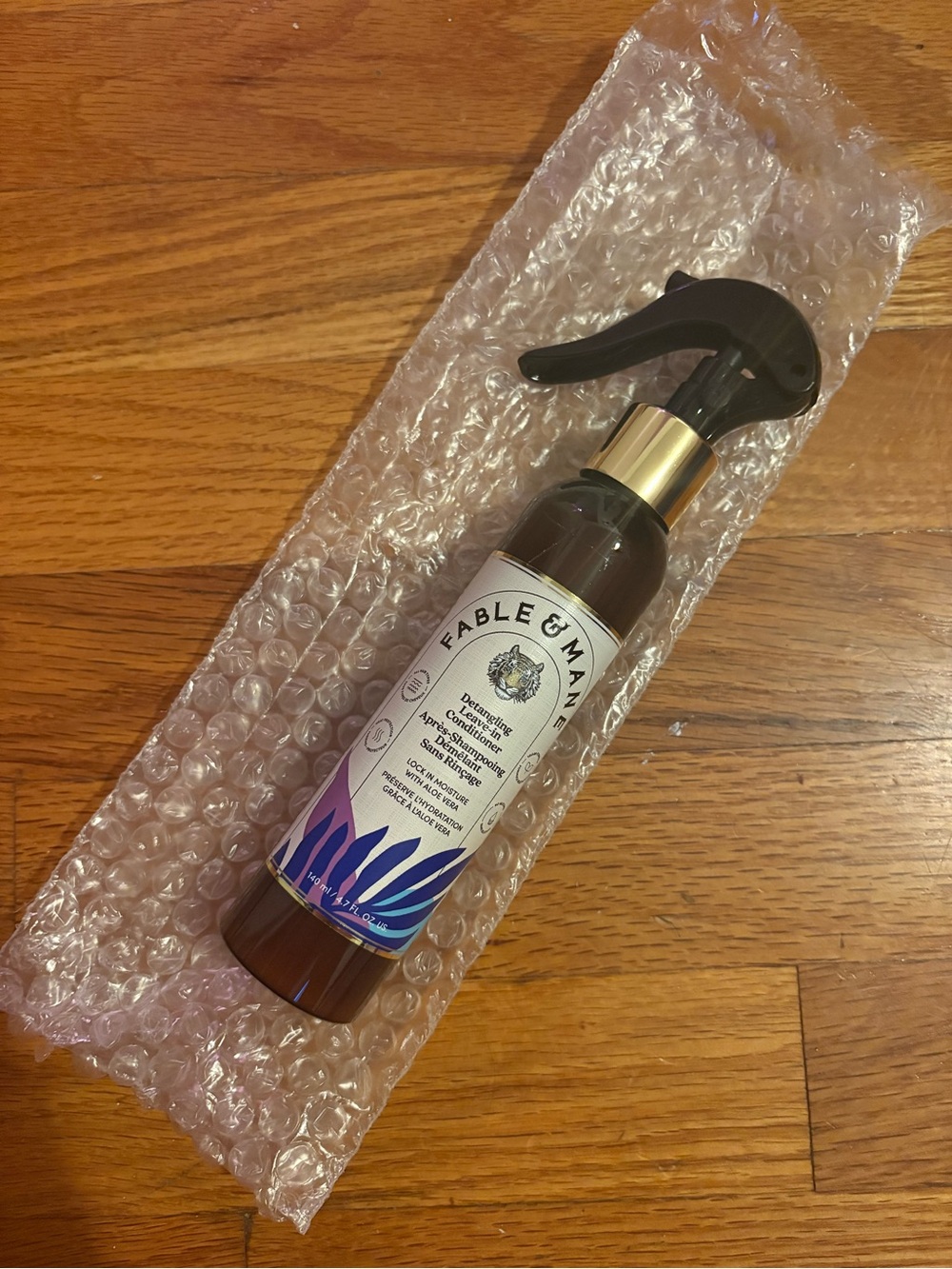 Fable & Mane Hair Detangler Spray - Brown Bottle with Purple Accent